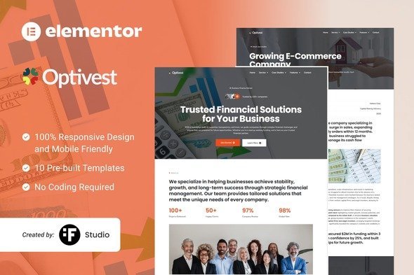 Optivest – Financial and Investment Elementor Template Kit