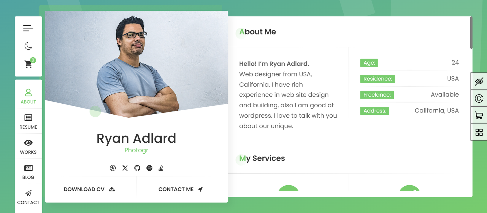 RyanCV – Best CV Resume WordPress - Image 2