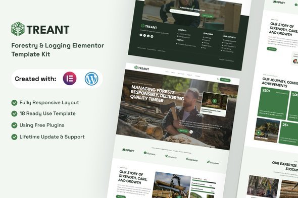 Treant - Forestry & Logging Elementor Template Kit