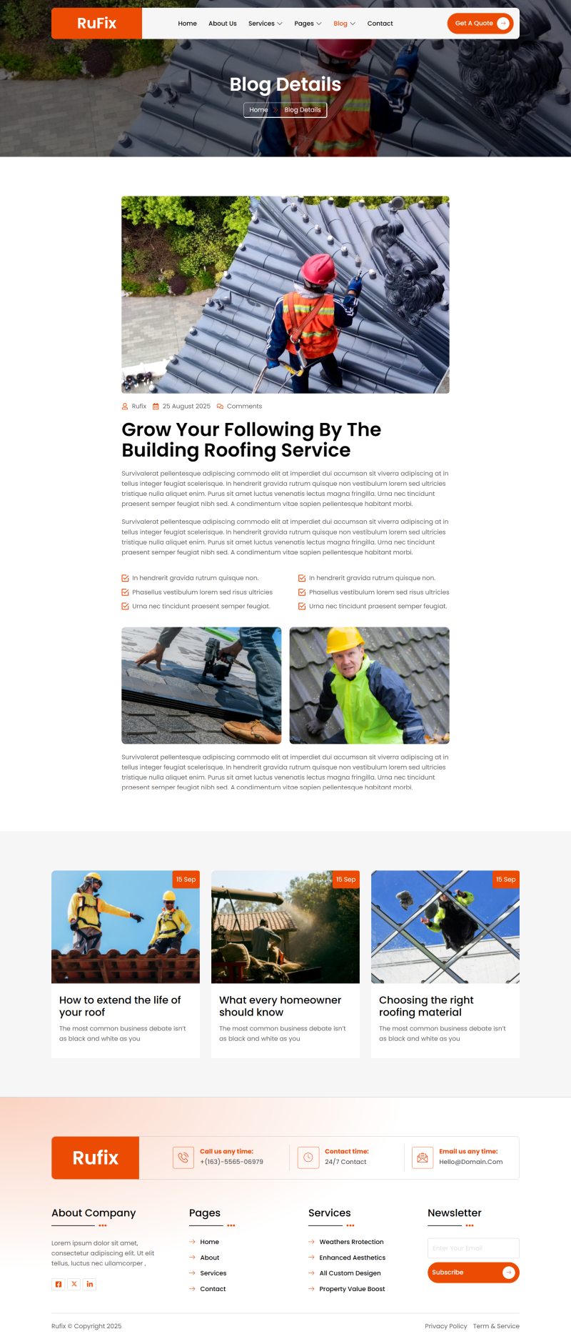 Rufix – Roofing Services Elementor Template Kit - Image 3