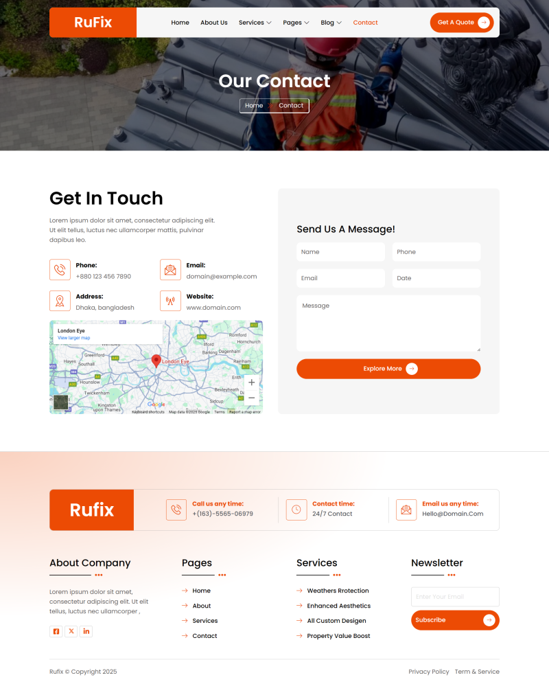 Rufix – Roofing Services Elementor Template Kit - Image 4