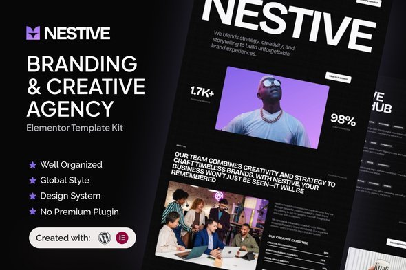 Nestive – Branding and Creative Agency Elementor Template Kit