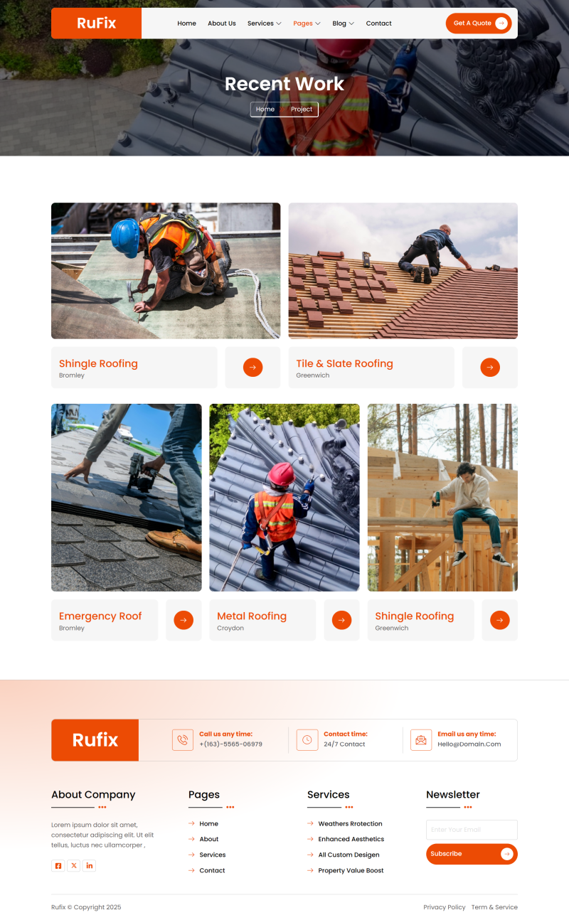Rufix – Roofing Services Elementor Template Kit - Image 5